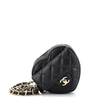 Chanel CC in Love Heart Belt Bag Quilted Lambskin