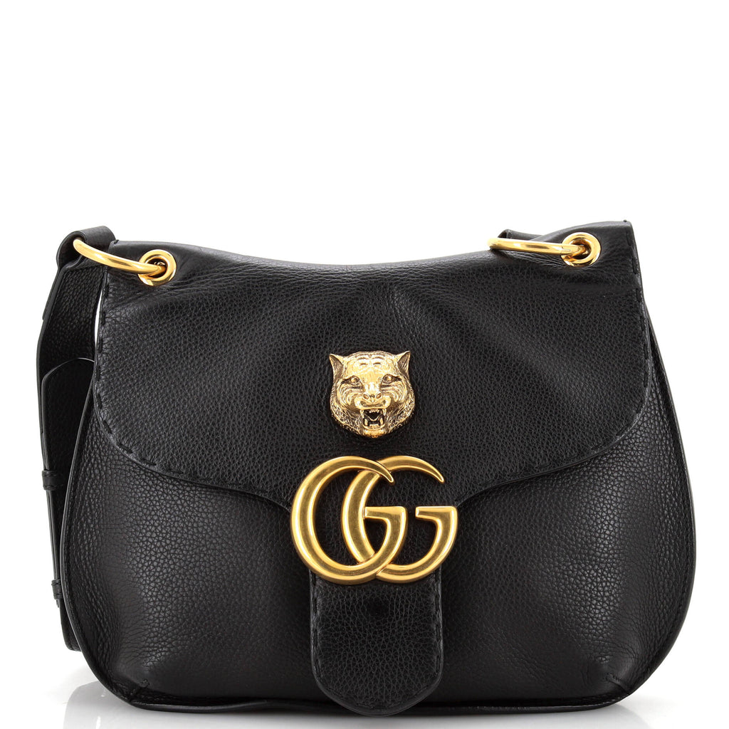 Gucci GG Marmont Animalier Shoulder Bag Leather Medium 283600