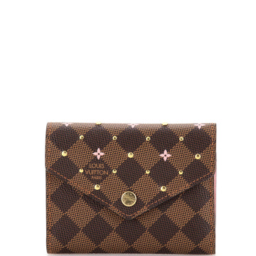 Louis Vuitton Victorine Wallet Flower Printed Studded Damier