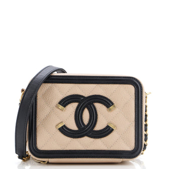 Chanel Filigree Vanity Clutch with Chain Quilted Caviar Mini