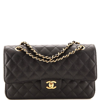 Chanel Classic Double Flap Bag Quilted Caviar Medium