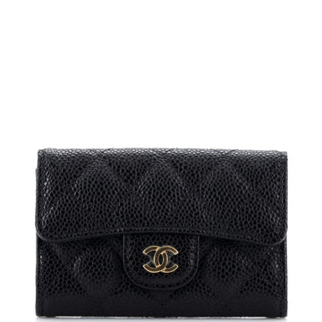 Chanel Classic Flap Card Case Quilted Caviar