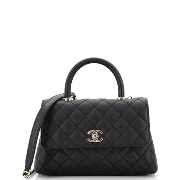 Chanel Coco Top Handle Bag Quilted Caviar Mini