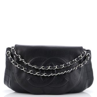 Chanel Timeless Half Moon Flap Bag Caviar Large