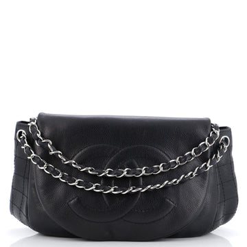 Chanel Timeless Half Moon Flap Bag Caviar Large