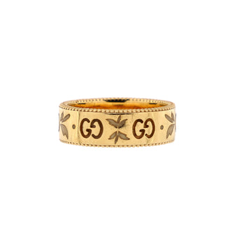 Gucci Icon Blooms Ring 18K Yellow Gold with Enamel 6mm
