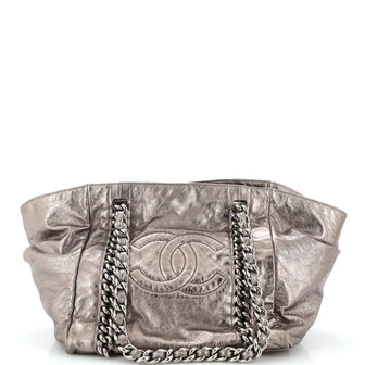 Chanel Modern Chain Tote Metallic Calfskin Large