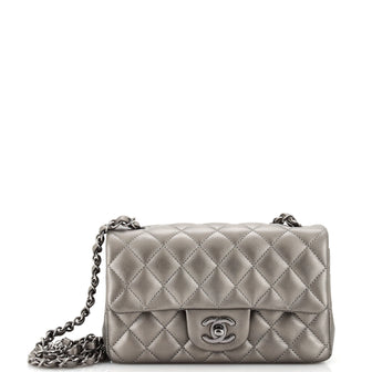 Chanel Classic Single Flap Bag Quilted Metallic Calfskin Mini