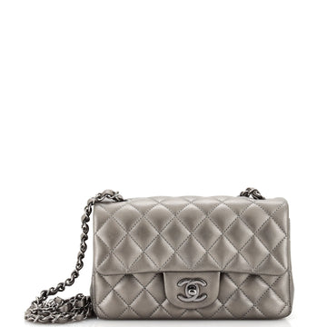 Chanel Classic Single Flap Bag Quilted Metallic Calfskin Mini