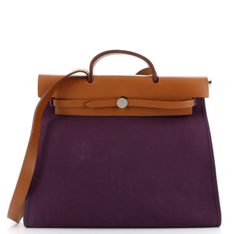 Hermes Herbag Zip Leather and Toile 39