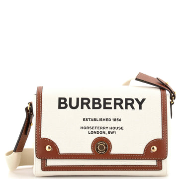 Burberry Note Crossbody Bag Canvas with Leather Medium