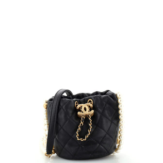 Chanel About Pearls Bucket Bag Quilted Calfskin Mini