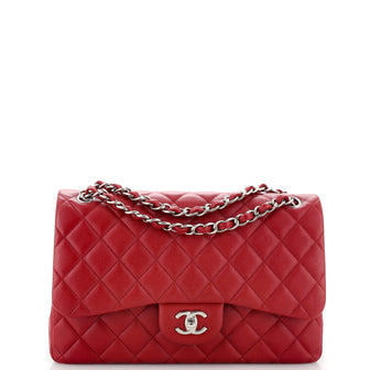 Chanel Classic Double Flap Bag Quilted Caviar Jumbo
