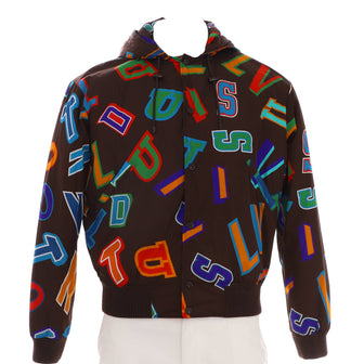 Louis Vuitton Men's LV x NBA Letters Hooded Blouson Jacket Printed Polyamide