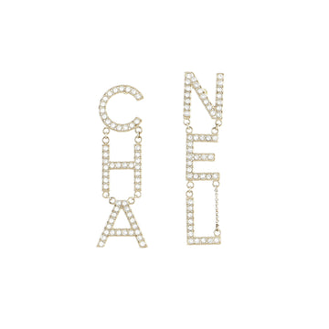 Chanel CHA-NEL Drop Earrings Metal with Crystals