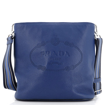 Prada Logo Bucket Messenger Bag Vitello Phenix Medium