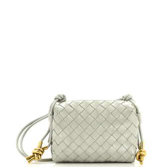 Bottega Veneta Loop Crossbody Bag Intrecciato Patent Mini