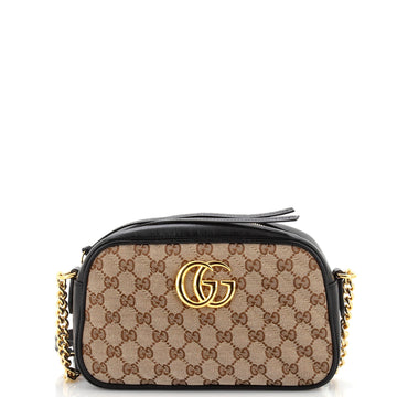 Gucci GG Marmont Shoulder Bag Diagonal Quilted GG Canvas Small
