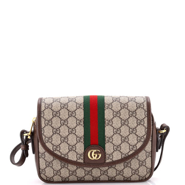 Gucci Ophidia Flap Shoulder Bag GG Coated Canvas Small