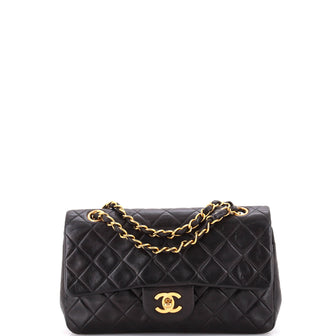 Chanel Vintage Classic Double Flap Bag Quilted Lambskin Small