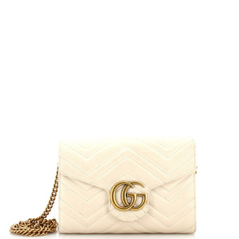 Gucci GG Marmont Chain Wallet Matelasse Leather Mini