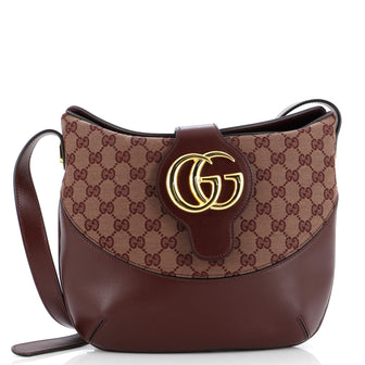 Gucci Arli Crossbody Bag Leather and GG Canvas Medium