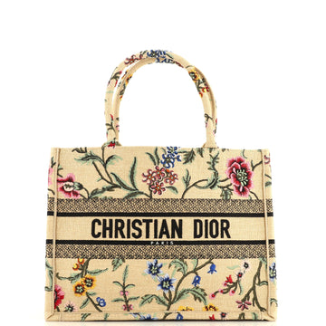Christian Dior Book Tote Embroidered Raffia Medium