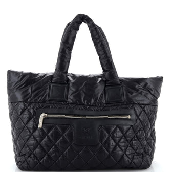 Chanel Coco Cocoon Zipped Tote Quilted Nylon Large