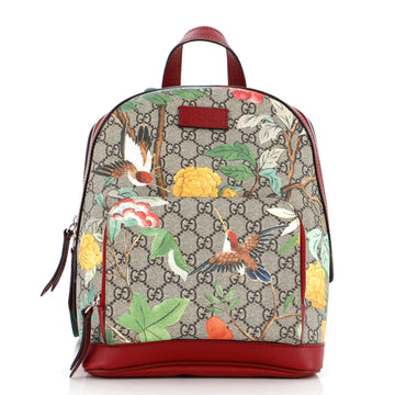 Gucci Zip Pocket Backpack Tian Print GG Coated Canvas Small
