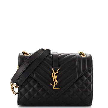 Saint Laurent Classic Monogram Envelope Satchel Mixed Matelasse Leather Medium