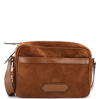 Tom Ford Front Pocket Messenger Bag Suede and Leather