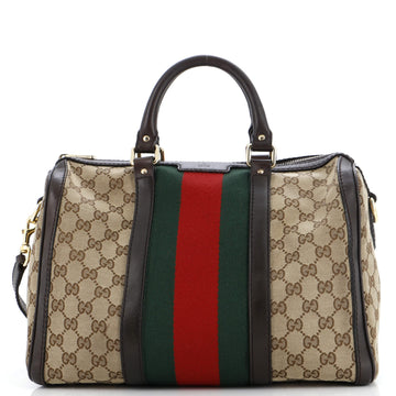 Gucci Vintage Web Boston Bag GG Canvas Medium