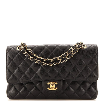 Chanel Classic Double Flap Bag Quilted Caviar Medium