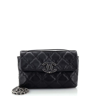 Chanel Double Stitch Hamptons Flap Bag Quilted Calfskin Mini