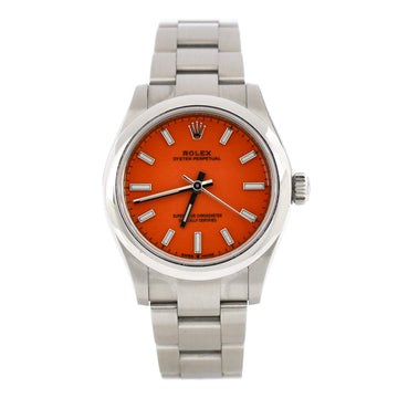 Rolex Oyster Perpetual Coral Red Automatic Watch Stainless Steel 31