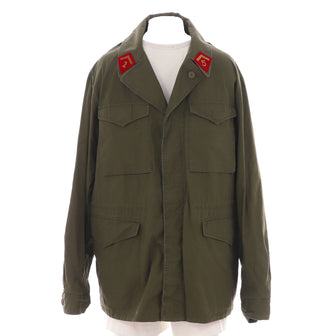 Gucci Logo Four Pocket Utility Jacket Embroidered Cotton