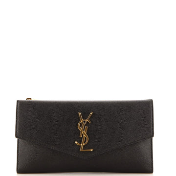 Saint Laurent Uptown Flap Wallet Leather Long