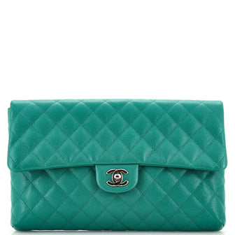 Chanel Classic Flap Clutch Quilted Caviar