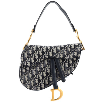 Christian Dior Saddle Handbag Oblique Canvas Medium