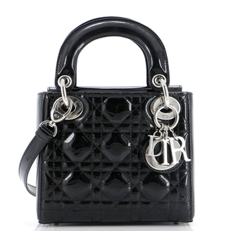 Christian Dior Lady Dior Bag Cannage Quilt Patent Mini