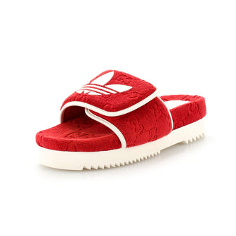 Gucci x Adidas Women's Platform Slide Sandals Terry Cloth