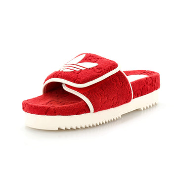 Gucci x Adidas Women's Platform Slide Sandals Terry Cloth