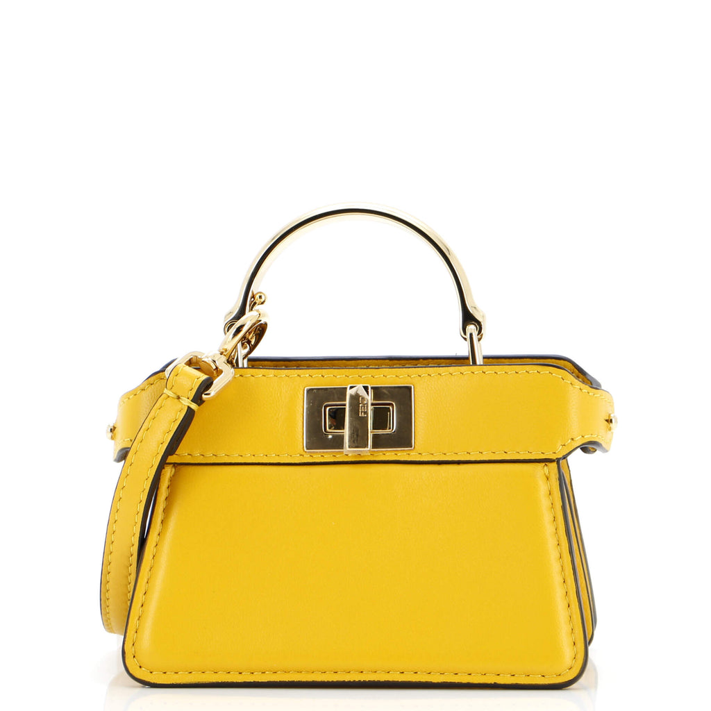 Fendi Maxi Handle Peekaboo Bag Leather Nano Yellow 2844631