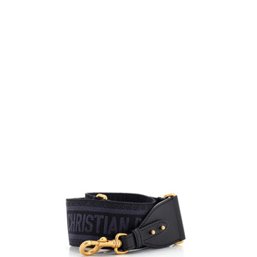Christian Dior Logo Shoulder Strap Embroidered Canvas