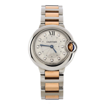 Cartier Ballon Bleu de Cartier Quartz Watch Stainless Steel and Rose Gold with Diamond Markers 28