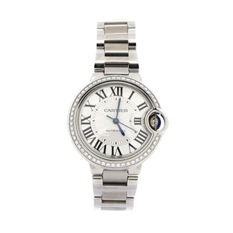 Cartier Ballon Bleu de Cartier Automatic Watch Stainless Steel with Diamond Bezel 33