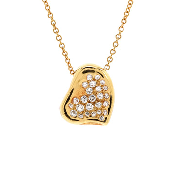 Tiffany & Co. Elsa Peretti Full Heart Necklace 18K Yellow Gold with Pave Diamonds