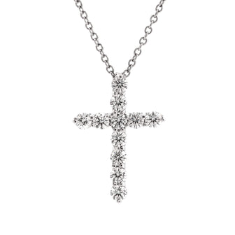 Tiffany & Co. Cross Pendant Necklace Platinum and Diamonds Small
