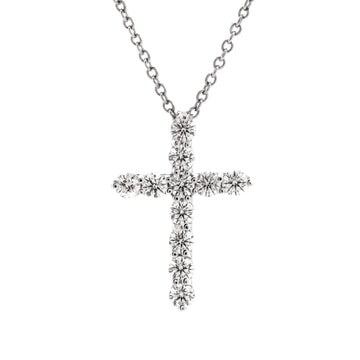Tiffany & Co. Cross Pendant Necklace Platinum and Diamonds Small