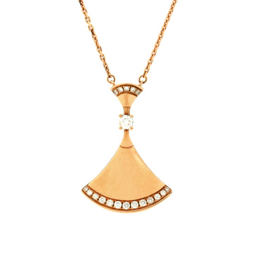 Bvlgari Divas' Dream Pendant Necklace 18K Rose Gold with Diamonds Large